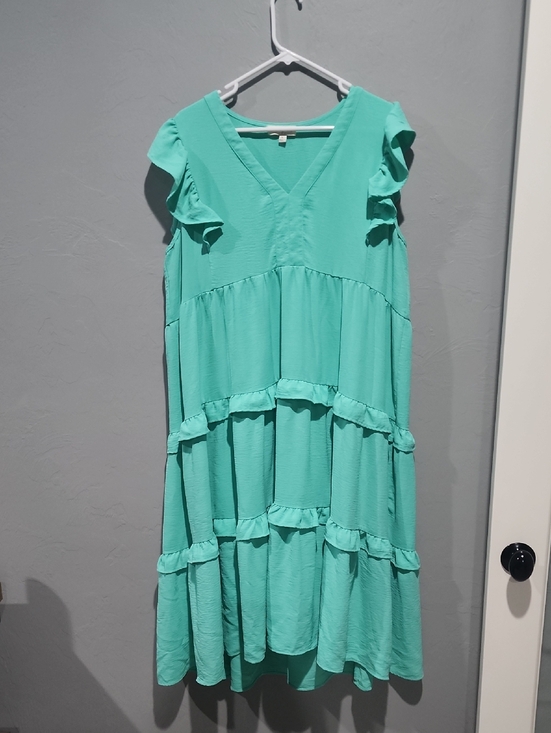 Umgee Dresses & Skirts - Umgee Teal Ruffle Dress